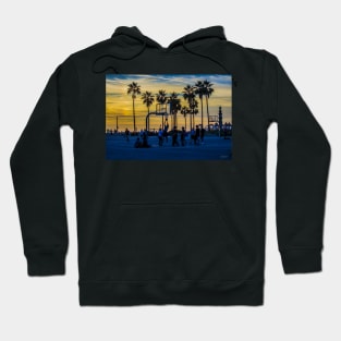 Sunset Basketball Game at Venice Beach, California, USA. Hoodie